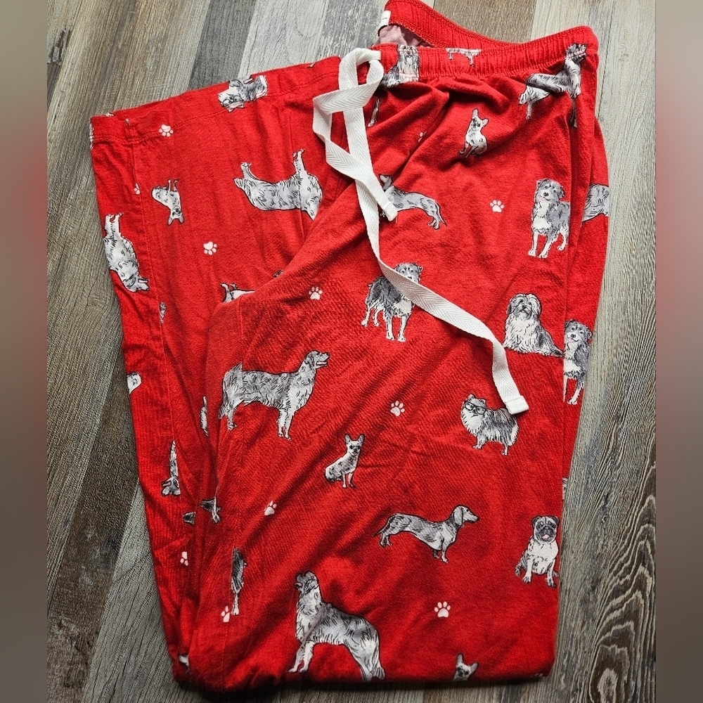PJ Salvage Women's Pajama Set Women's Medium Red with dogs - Picture 9 of 9